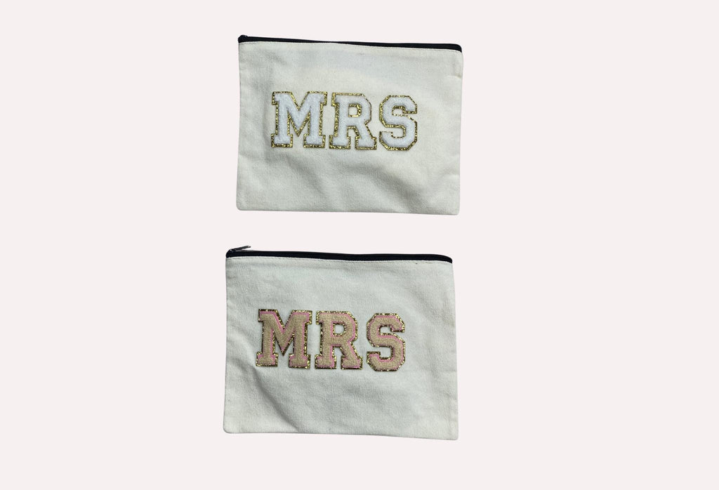 Chenille Patch Mrs. Cosmetic Bag (9x7 inches)