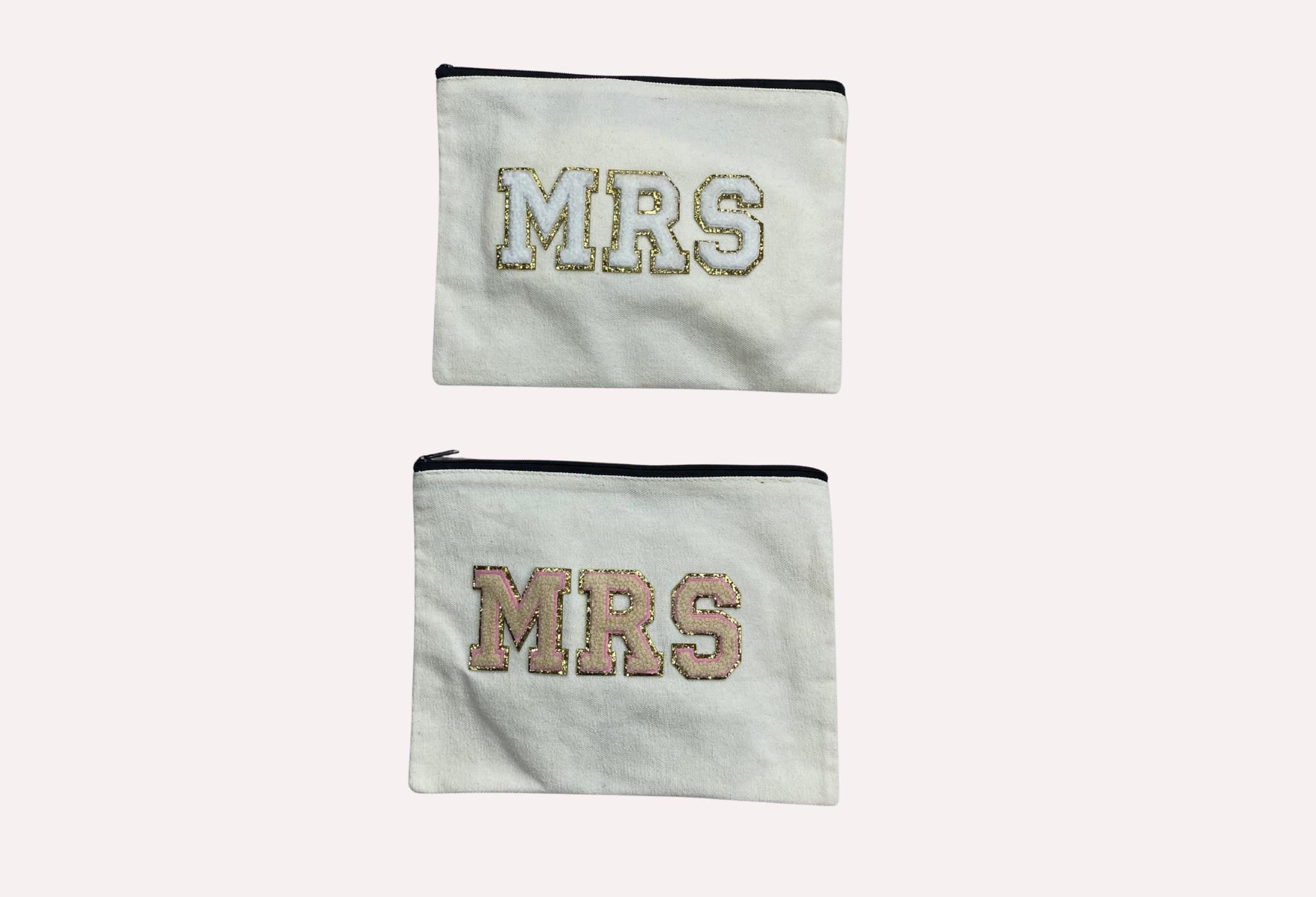 Chenille Patch Mrs. Cosmetic Bag (9x7 inches)