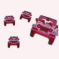 Pink Jeep Embroidery Patch | Iron-On Car Applique (3–5")