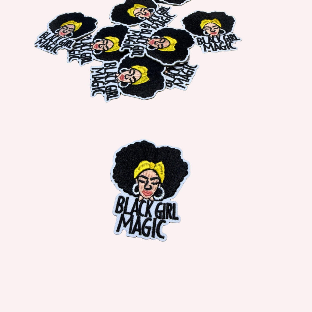 Black Girl Magic Patch – Embroidered Iron-On Patch, Melanin Pride | Natural Hair Patch | Empowerment Statement Patch