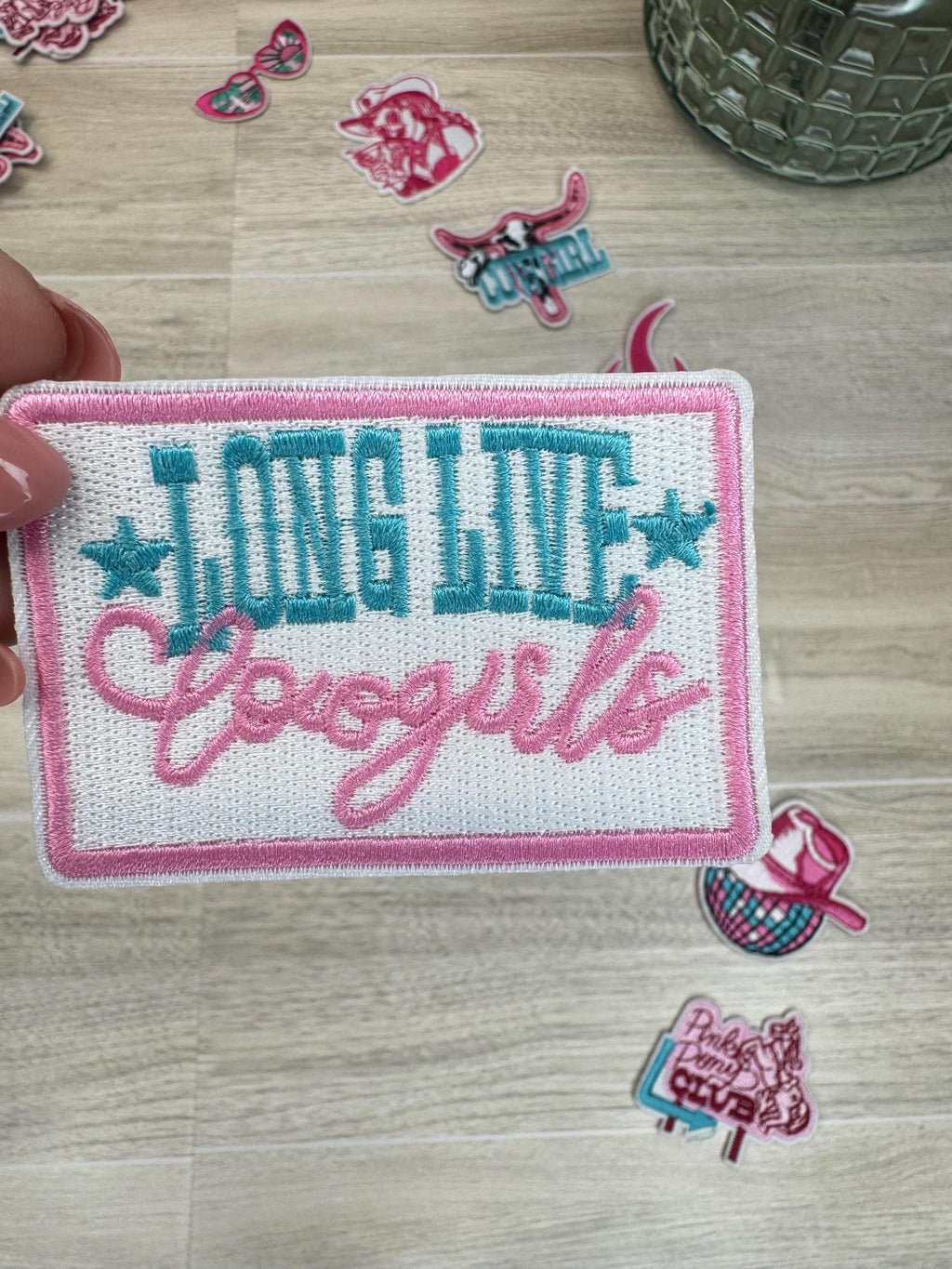 Western Cowgirl Embroidered Iron On Patch Set: 7-Piece Cowboy Design