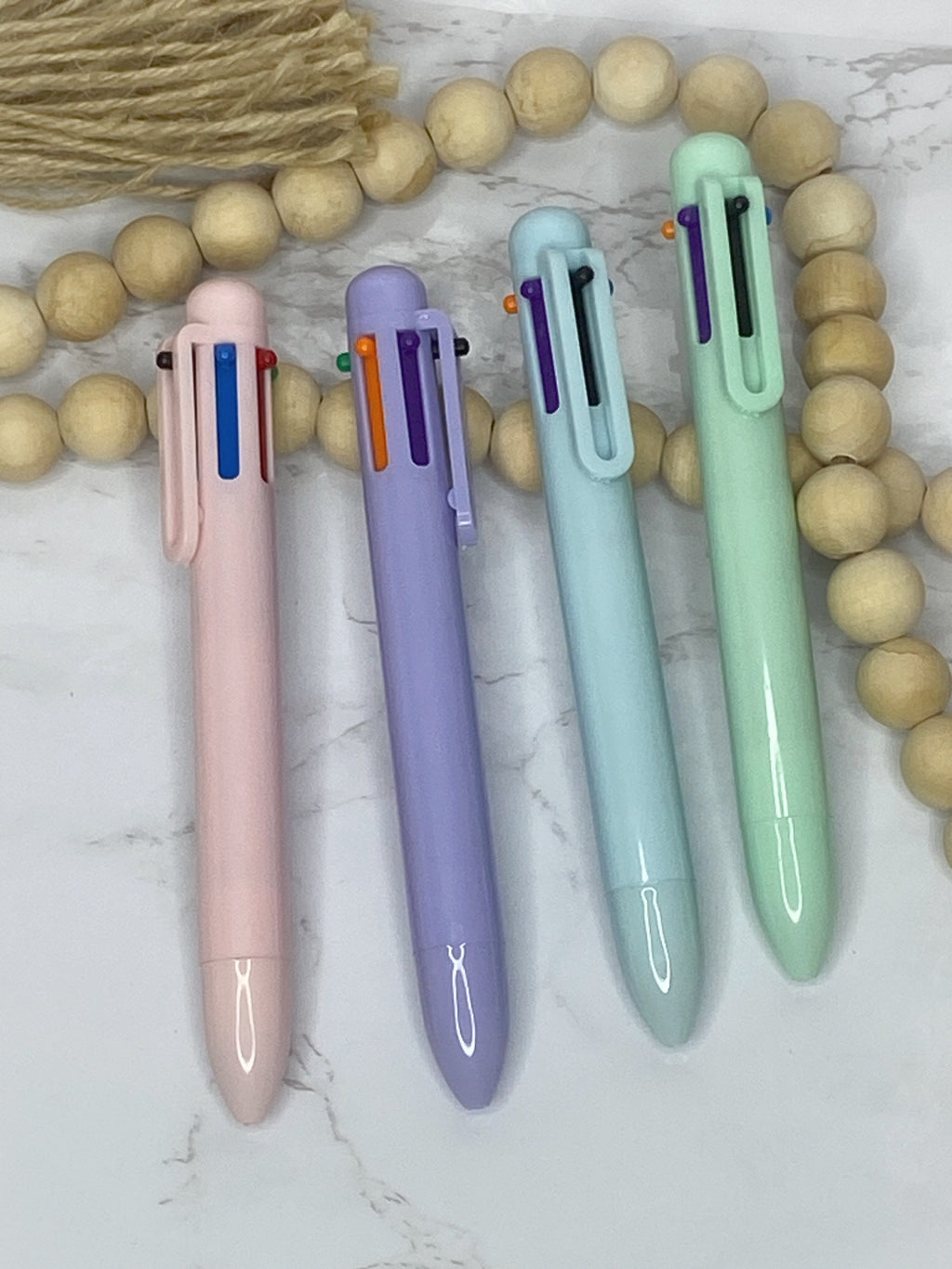 Pastel Multi-Color Ballpoint Pen – 6 Ink Colors, 0.5mm Tip