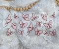 Pink Butterflies, UV DTF 16oz wrap, Butterfly cup wrap
