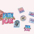 Faith Over Fear Embroidered Patch Set: Christian Iron-On Appliques (Set of 6)
