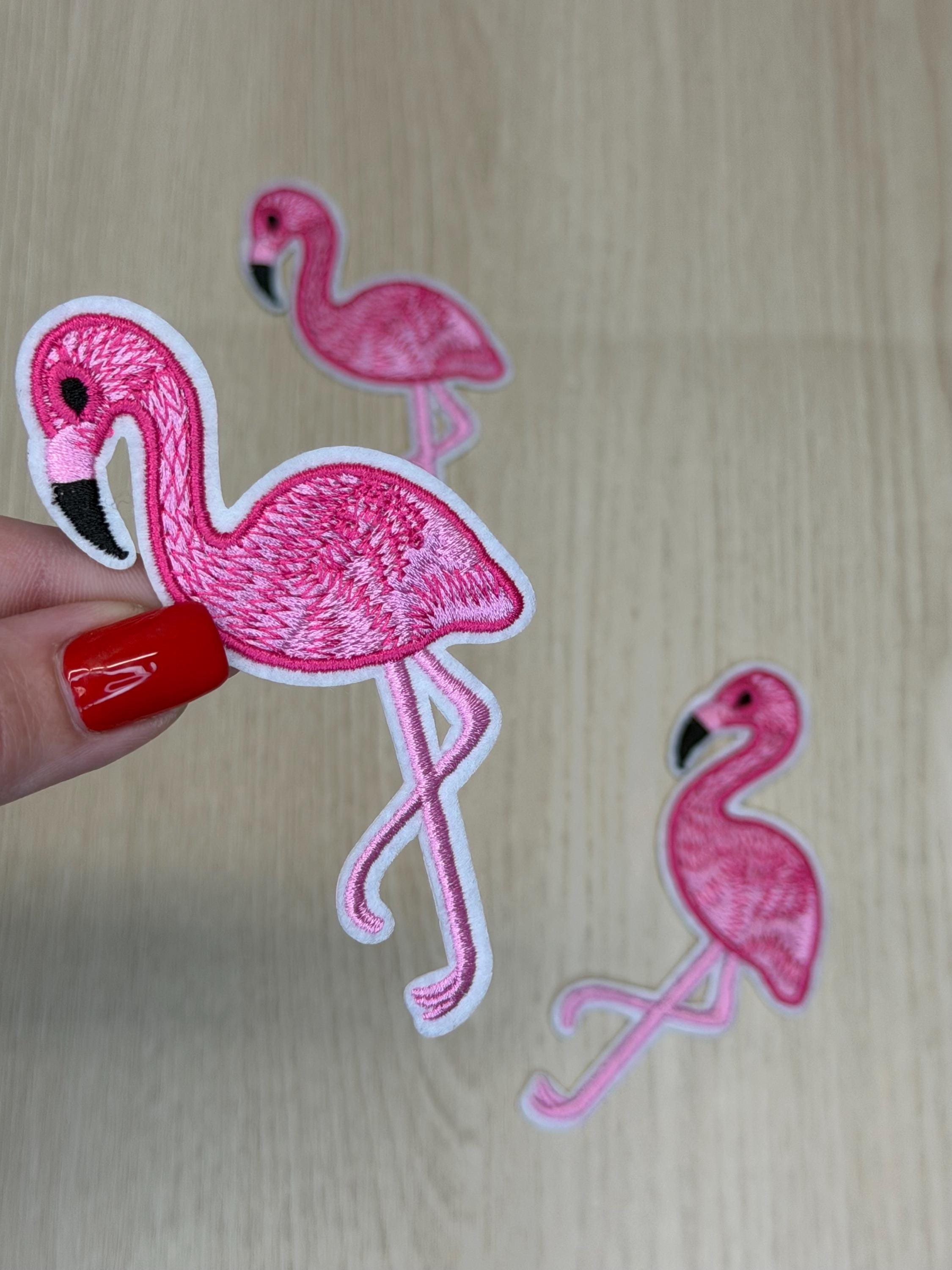 Pink Flamingo Iron-On Patch –  Tropical Embellishment
