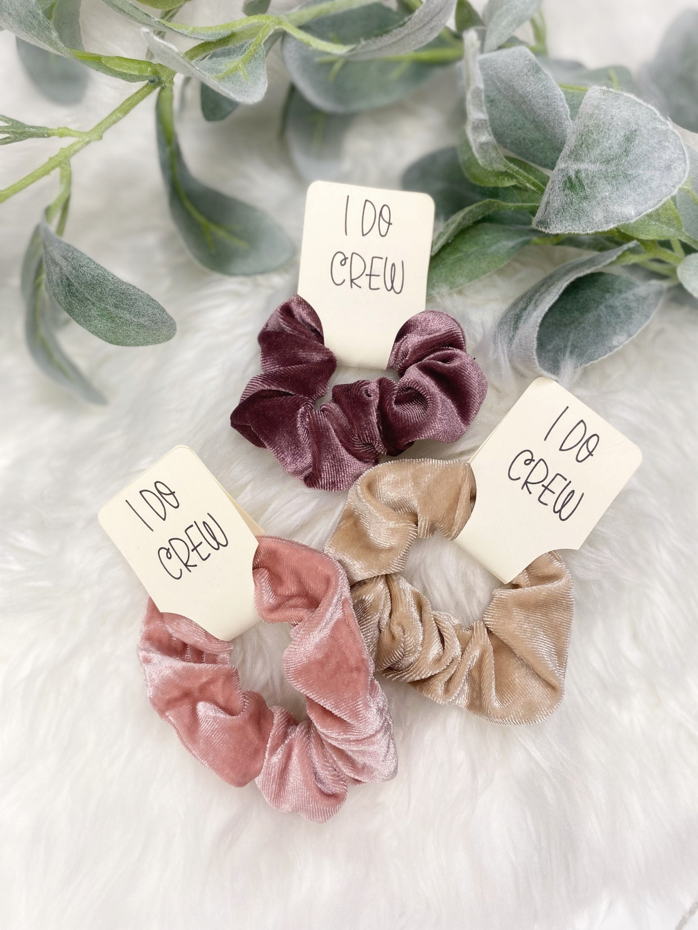 Blush Velvet Hair Ties: Bridesmaid Favors, I Do Crew