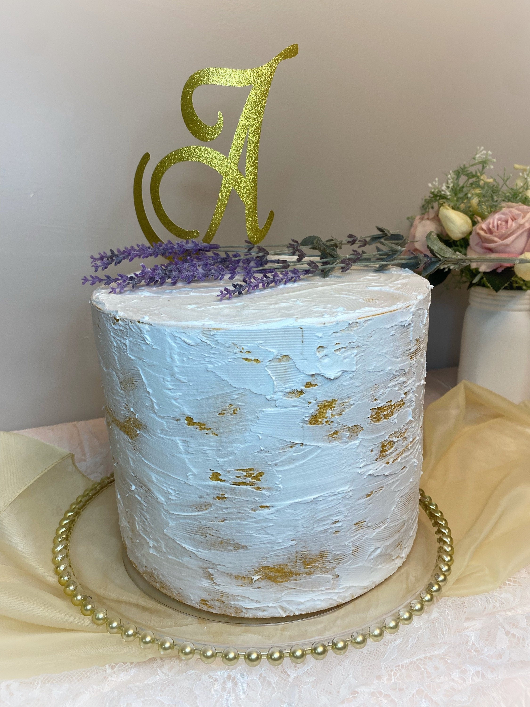 Monogram wedding cake topper