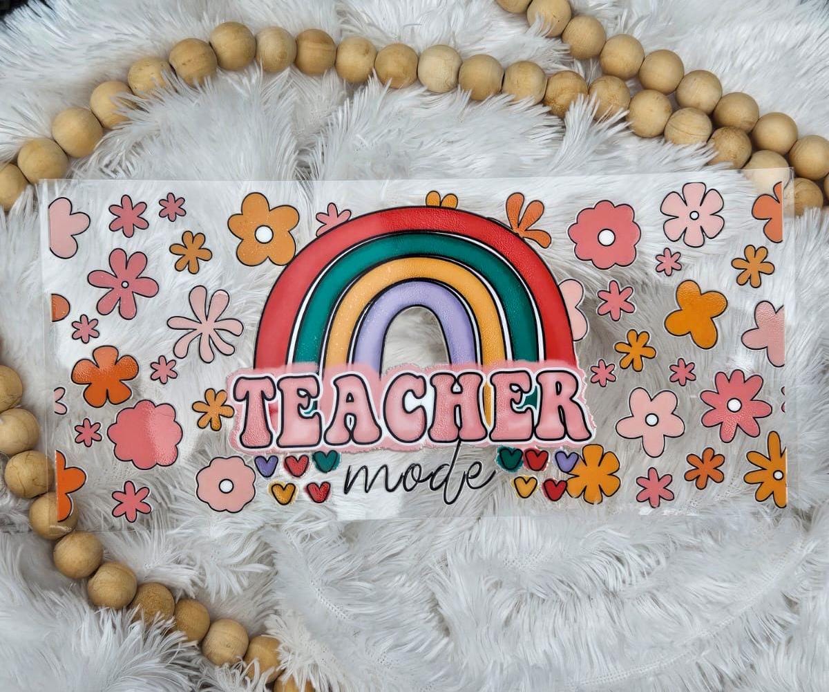 Teacher Mode UV DTF Wrap: 16oz Tumbler Decal