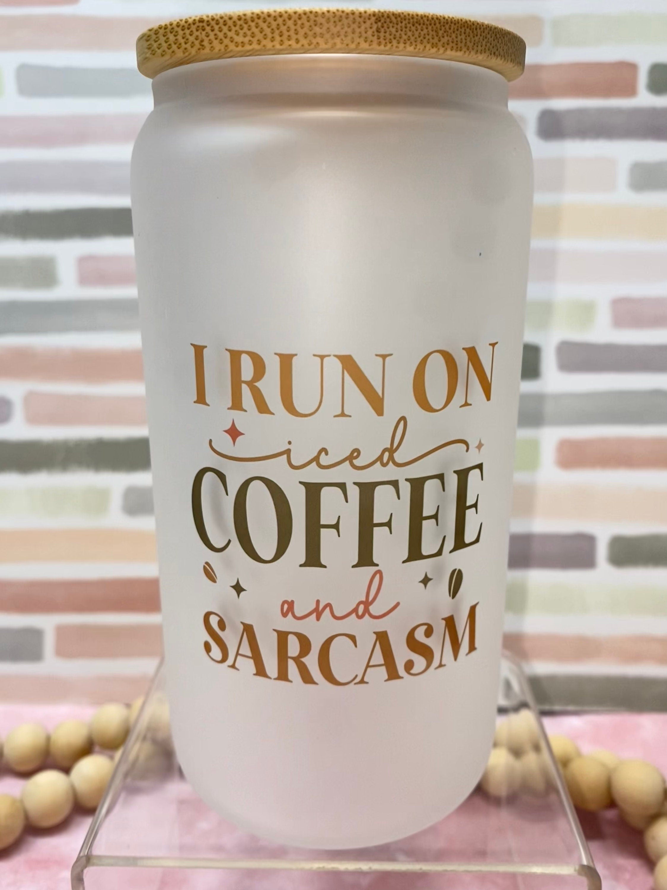 Coffee Frosted Beer Can Glasses