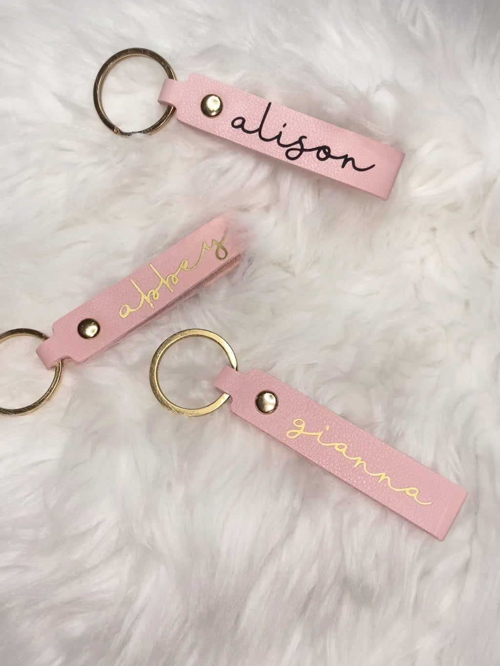 Personalized Name Keychain – Custom Keyring Gift, Customized keychain, Light Pink